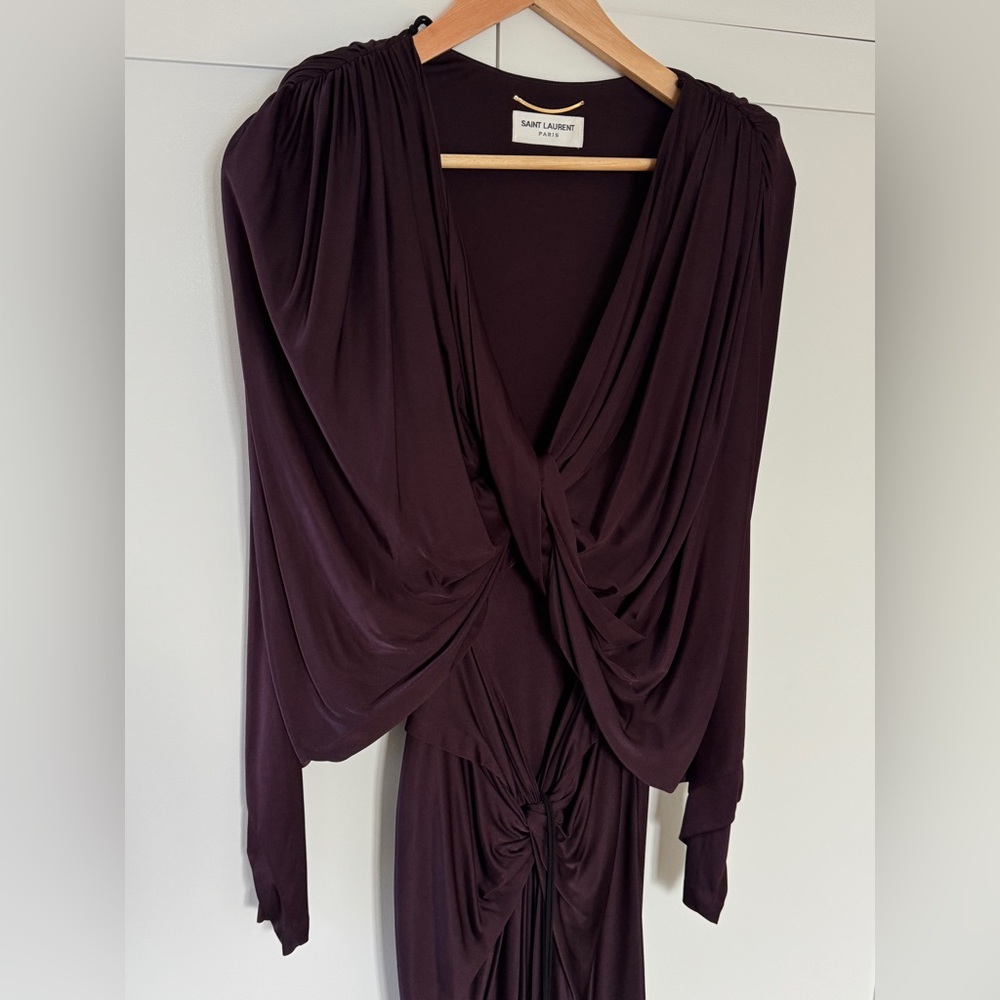 SAINT LAURENT Draped Jersey Gown